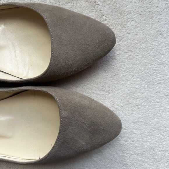 Jimmy Choo Taupe Suede Ballet Flats Women EU 35.5 US 5 Casual Classic Career - Picture 7 of 14